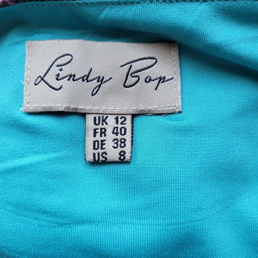 Lindy Bop Sorrell Dress In Volcano Print, VGUC, Size 8 - Picture 7 of 9